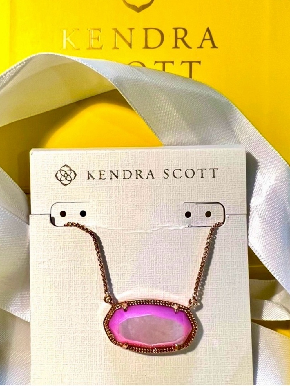 NWT Kendra Scott Delaney Necklace Lavender Pearl & Rose Gold Rare & Retired😊 - Picture 1 of 14